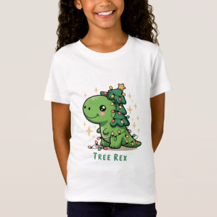 Christmas Dinosaur Light Party Funny Tree Rex T-Shirt