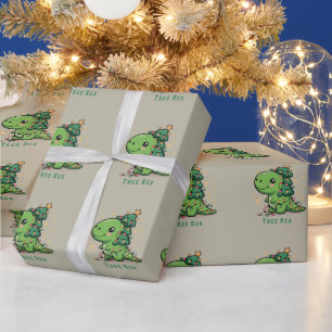 Christmas Dinosaur Light Party Funny Tree Rex  Wrapping Paper