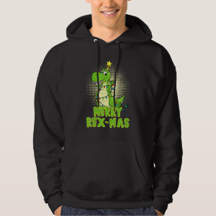 Christmas Dinosaur Merry Rex Mas Pyjamas T Rex Boy Hoodie