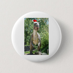 Christmas Dinosaur Santa Claus 6 Cm Round Badge