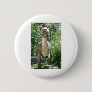 Christmas Dinosaur Santa Claus 6 Cm Round Badge