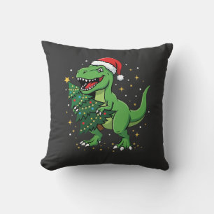 Christmas Dinosaur Santa T Rex Cushion