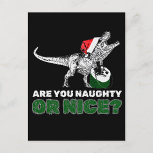 Christmas Dinosaur Santa T-Rex Holiday Postcard