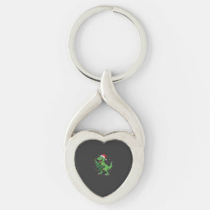 Christmas Dinosaur Santa T Rex Key Ring