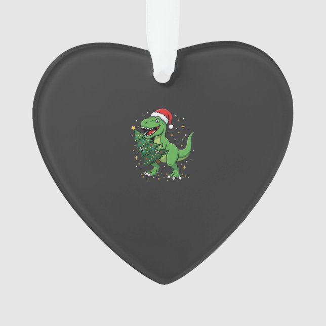 Christmas Dinosaur Santa T Rex Ornament (Front)