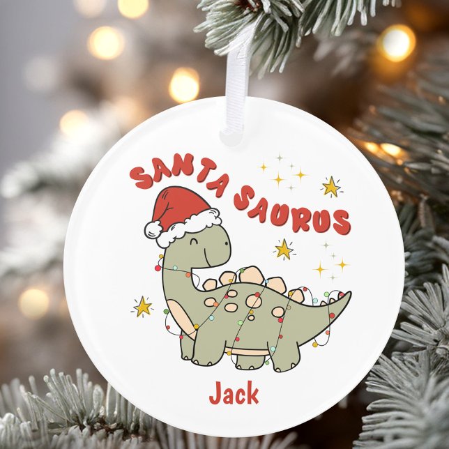 Christmas Dinosaur Santasaurus Name Cute Ornament (Christmas Dinosaur Santasaurus Name Cute Ornament)