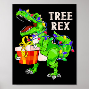 Christmas Dinosaur Shirt Tree Rex Pajamas Xmas Men Poster