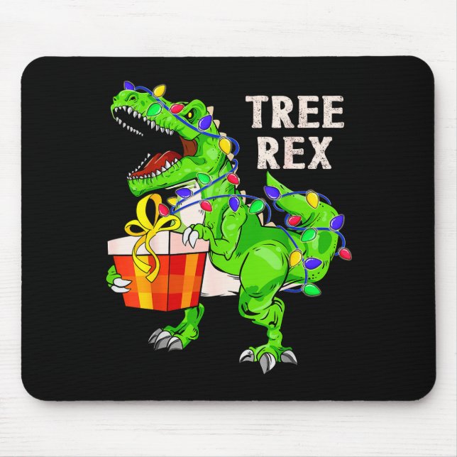 Christmas Dinosaur Shirt Tree Rex Pyjamas Xmas Men Mouse Mat (Front)