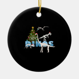 Christmas Dinosaur Skeleton Shirt for Kids Toddler Ceramic Tree Decoration