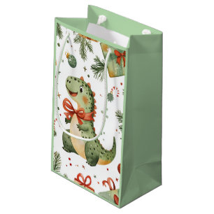 Christmas Dinosaur Small Gift Bag