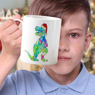 Christmas Dinosaur T-Rex Santa Coffee Mug