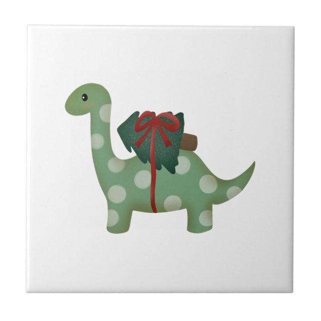 christmas dinosaur   tile (Front)