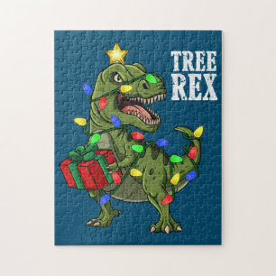 Christmas Dinosaur Tree Rex Boys Girls Kids Xmas Jigsaw Puzzle