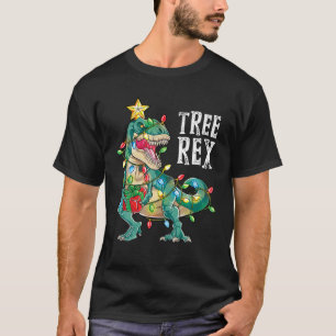 Christmas Dinosaur Tree Rex Men Women Pyjamas Xmas T-Shirt