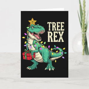 Christmas Dinosaur Tree Rex Pajamas Men Boys Kids  Card