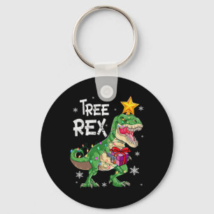Christmas Dinosaur Tree Rex Pajamas Men Boys Kids Key Ring
