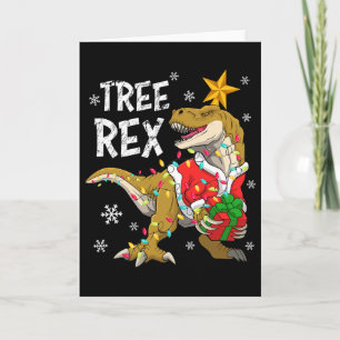 Christmas Dinosaur Tree Rex Pyjamas Men Boys Kids  Card
