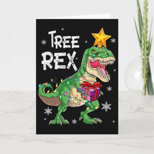 Christmas Dinosaur Tree Rex Pyjamas Men Boys Kids Card