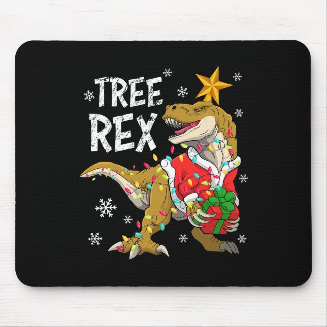 Christmas Dinosaur Tree Rex Pyjamas Men Boys Kids  Mouse Mat (Front)