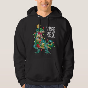 Christmas Dinosaur Tree Rex Pyjamas Men Boys Xmas Hoodie