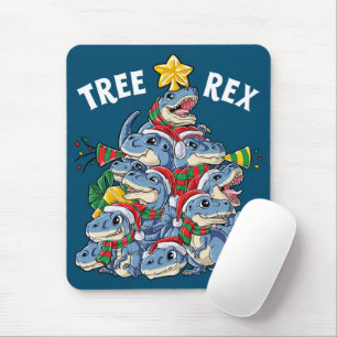 Christmas Dinosaur Tree Rex Pyjamas Men Boys Xmas Mouse Mat