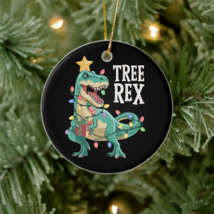 Christmas Dinosaur Tree Rex Pyjamas Xmas Lights  Ceramic Tree Decoration