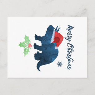 Christmas Dinosaur - Triceratops Postcard