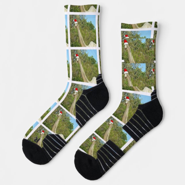 Christmas Dinosaurs Brontosaurus Socks (Left)