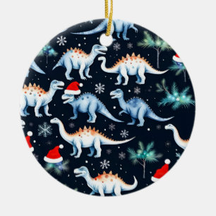 Christmas Dinosaurs Ceramic Tree Decoration