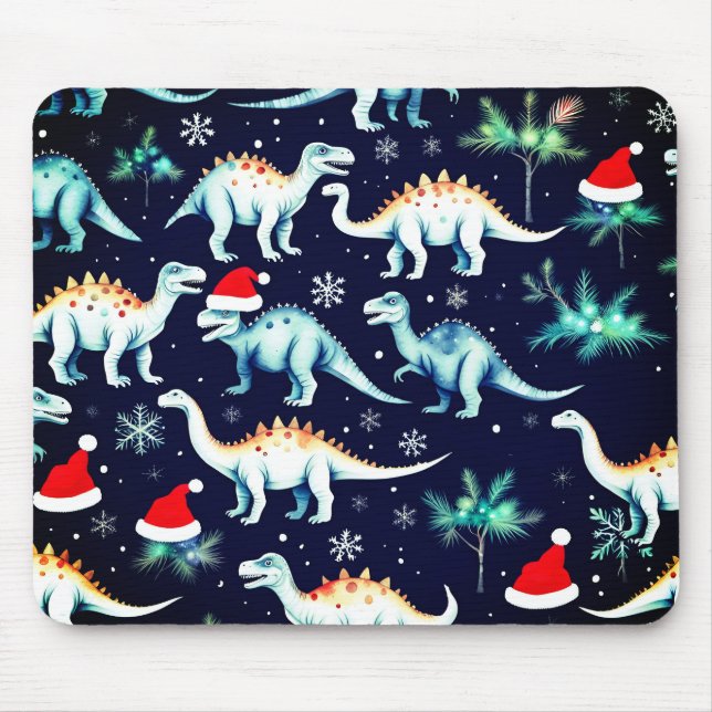 Christmas Dinosaurs  Mouse Mat (Front)