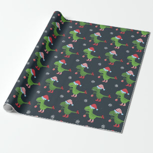 Christmas Dinosaurs Wrapping Paper