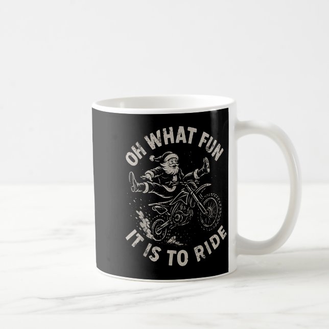 Christmas Dirt Bike Santa Motocross Born To Sleigh Coffee Mug (Right)