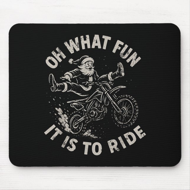 Christmas Dirt Bike Santa Motocross Born To Sleigh Mouse Mat (Front)