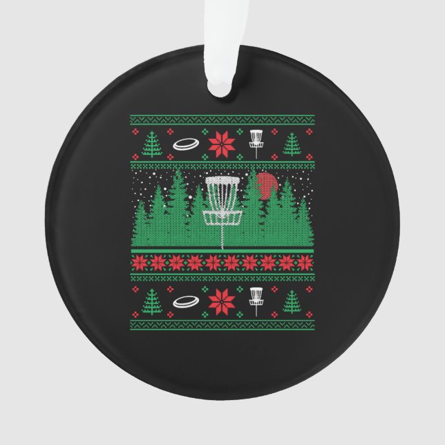 Christmas Disc Golf Frisbee Ugly Christmas Xmas Ornament (Front)