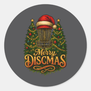 Christmas Disc Golf Merry Discmas  Classic Round Sticker