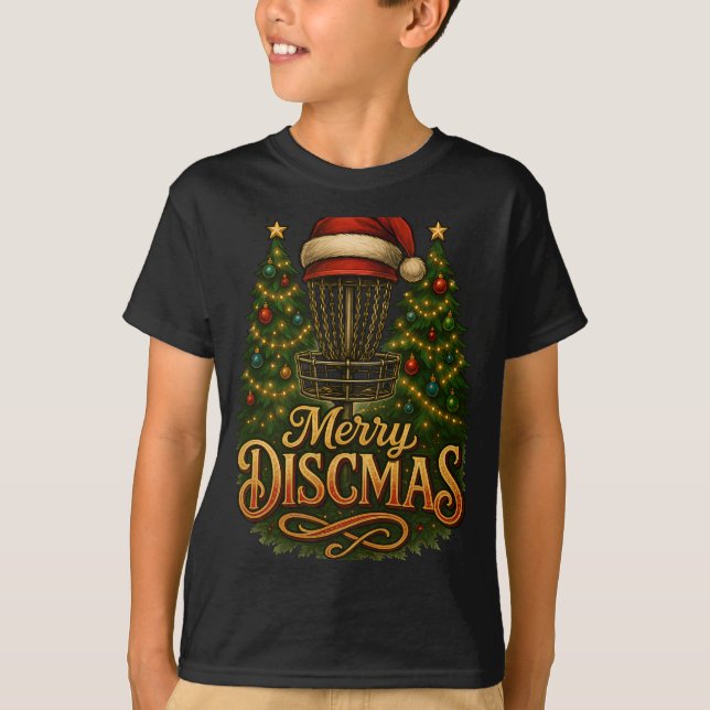 Christmas Disc Golf Merry Discmas  T-Shirt (Front)