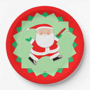 Christmas Disc Golf Party Paper Plate