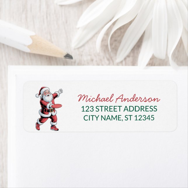 Christmas Disc Golf Santa Claus Return Address   (Insitu)