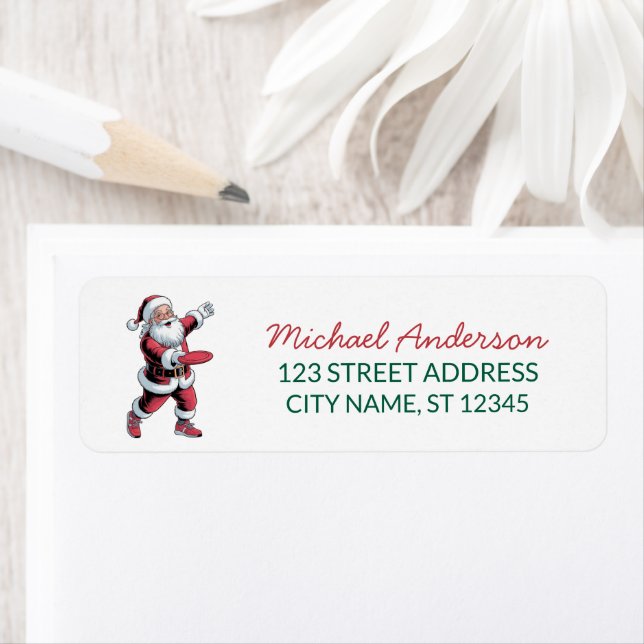 Christmas Disc Golf Santa Claus Return Address   (Insitu)