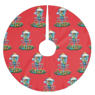 Christmas Disc Golf Themed Brushed Polyester Tree Skirt