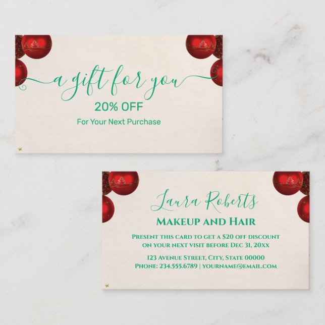 Christmas Discount Card – Festive Holiday Savings (Front/Back)