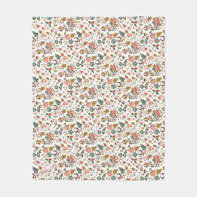 Christmas Ditsy Doodles  Fleece Blanket (Front)