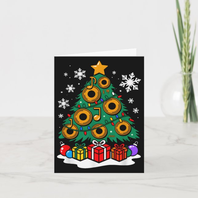 Christmas Dj Player Xmas Tree Funny Music Lover Sa Card (Front)