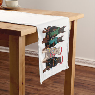 Christmas Doberman Lover Dog Mum Holiday  Short Table Runner