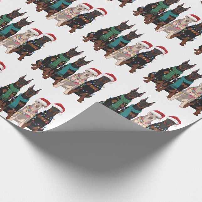 Christmas Doberman Lover Dog Mum Holiday  Wrapping Paper (Corner)