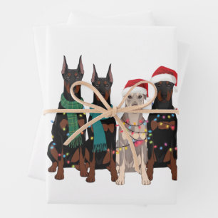 Christmas Doberman Lover Dog Mum Holiday Wrapping Paper Sheet