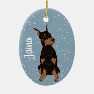 Christmas Doberman Pinscher  Ceramic Tree Decoration