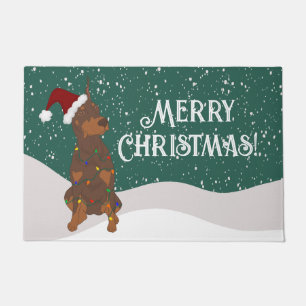 Christmas Doberman Pinscher Doormat