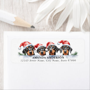 Christmas Doberman Pinscher Return Address Labels