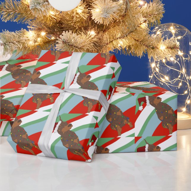 Christmas Doberman Pinscher Wrapping Paper (Holidays)